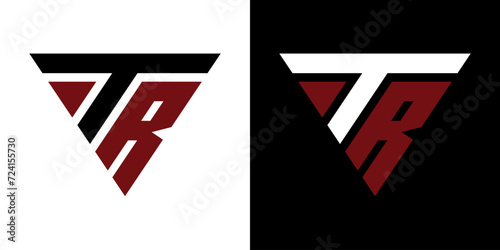 vector TR logo with a combination of triangles