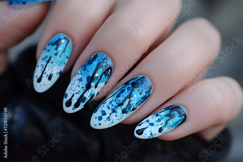 Playful Blue Nail Art: Nails That Bring the Fun