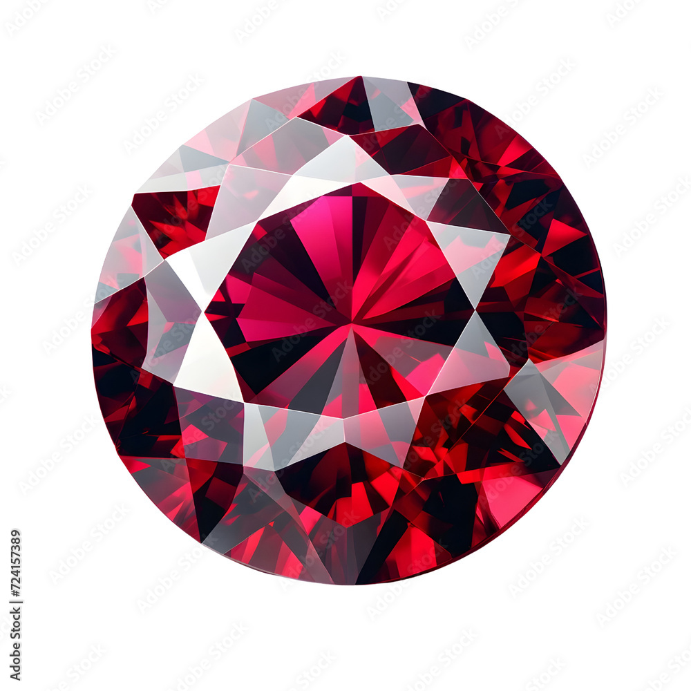 Backgroundless ruby gemstone