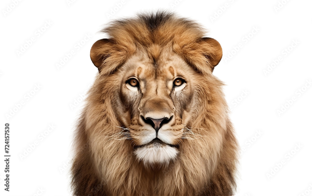 Lion Front Look Isolated on png Background	