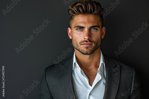 picture image of attractive confident young businessman guy hot model appearance isolated background © I Love Stock