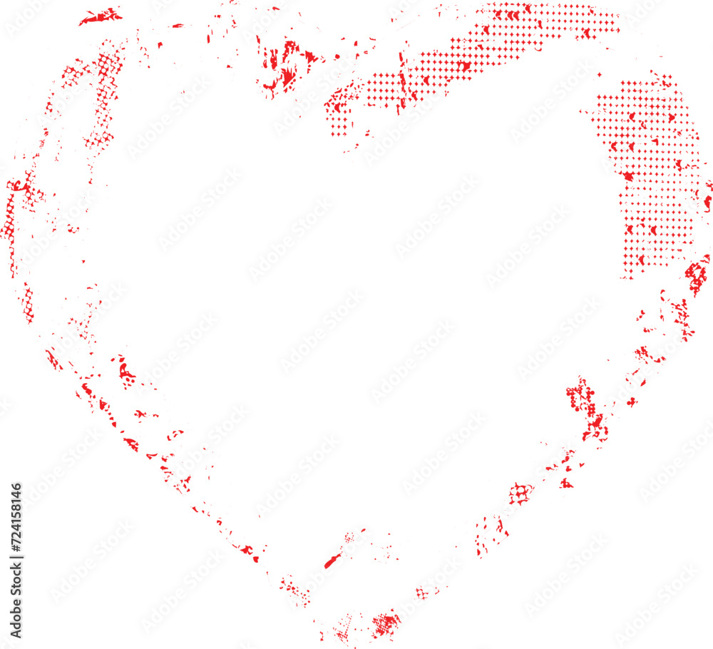 Glitch distorted heart shape . Minimal art design . Noise destroyed heart logo . Trendy defect error shapes . Glitched frame .Broken effect . Grunge texture . Distress effect .vector