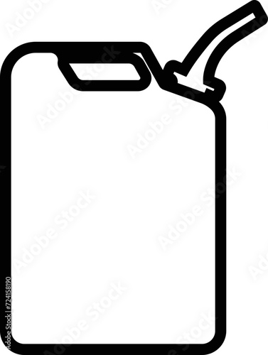 Jerrycan, canister icon in line style pictogram isolated on transparent background. petrol, gasoline, fuel or oil can symbol. black diesel plastic empty water canister vector for apps, website