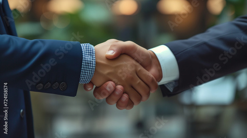 business people shaking hands with confidant  photo