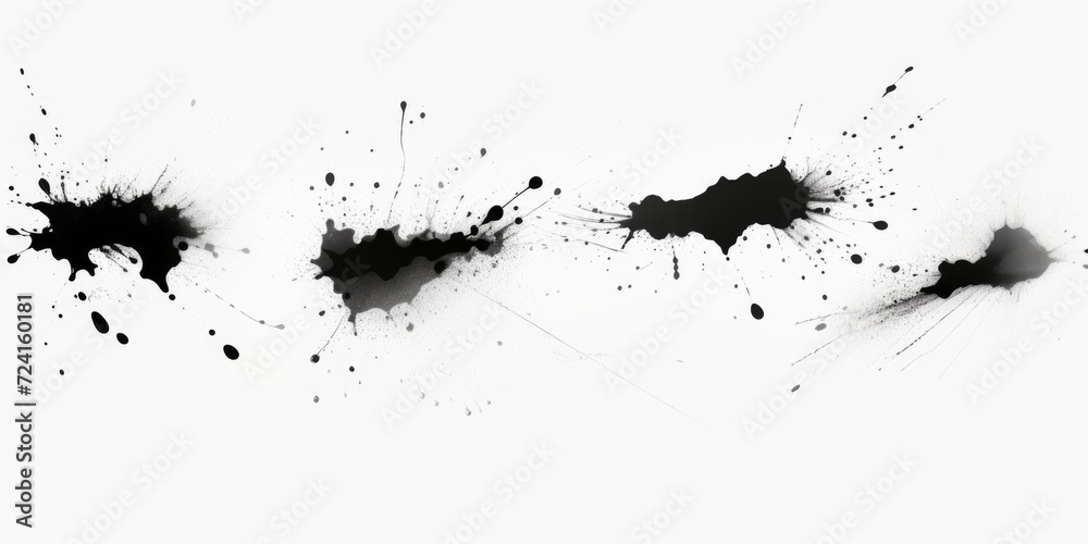 Obraz premium A captivating black and white photograph showcasing ink splatters. Perfect for adding a touch of artistic flair to any project or design