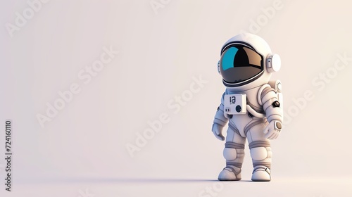 3d render spaceman character on white background, pixar style photo