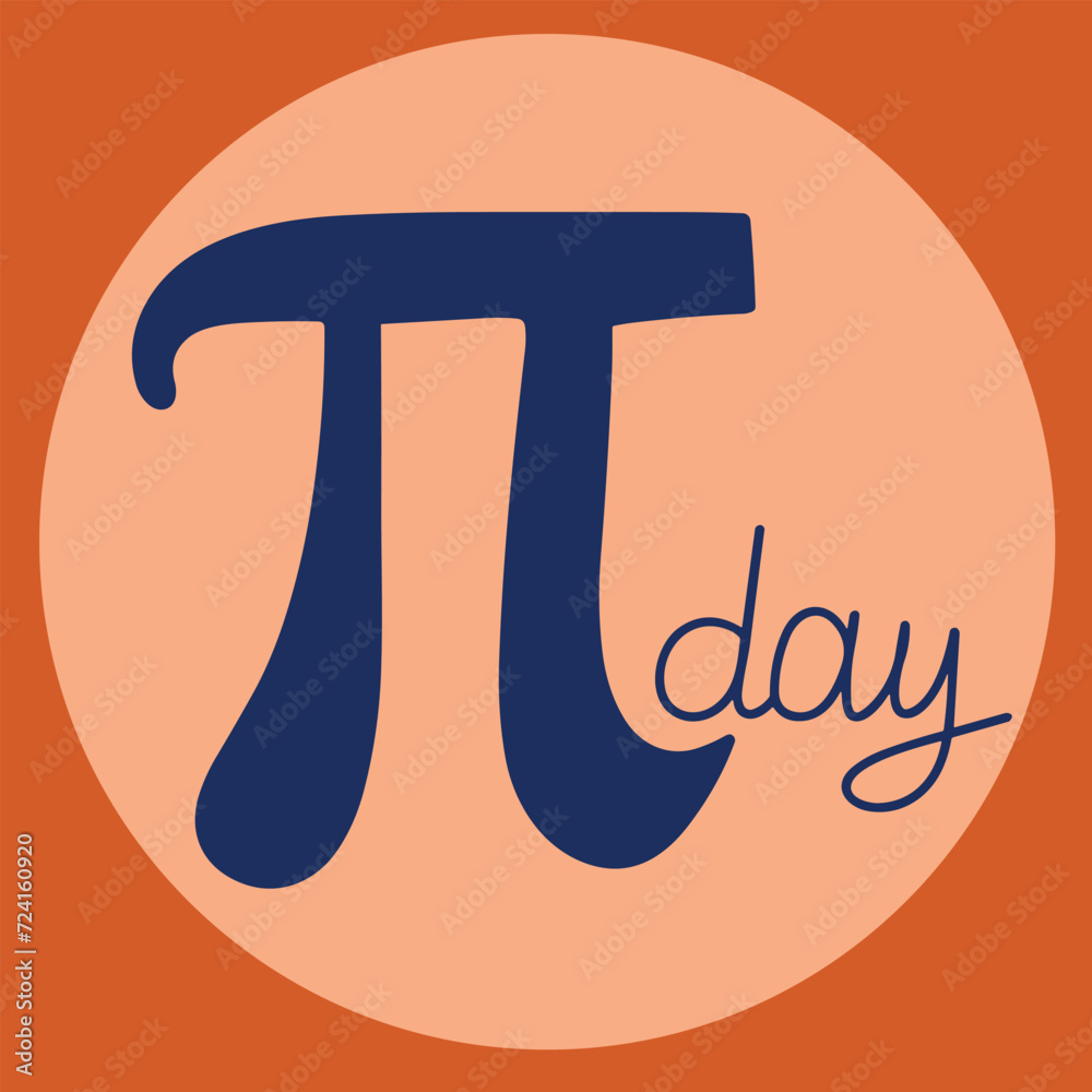 Pi Day inscription. Handwriting text banner Pi day square composition. Hand draw vector art. Pi Day inscription. Handwriting text banner Pi day square composition. Hand draw vector art.