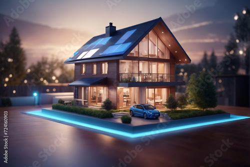 Wallpaper Mural 3 d model of a house in real estate agency on the table. Architectural model of smart home in the office of architect. Mortgage, property sail. Torontodigital.ca