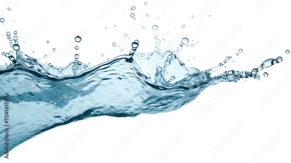 A splash of water captured on a white background. Perfect for use in advertisements or graphic design projects