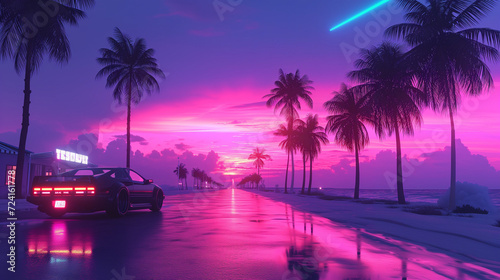 Synthwave Ocean Drive