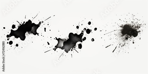 Abstract black and white photo of ink splatters. Can be used for artistic projects or as a background texture