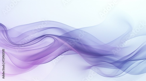 Background of violet-blue wavy swirling smoke on a white backdrop.