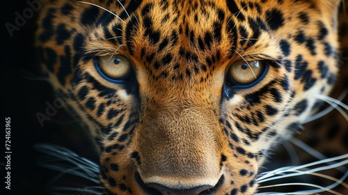 leopard face with lighted eyes © Zahid