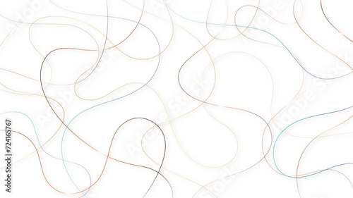 Colorful random pattern line stroke on a transparent background. Decorative pattern with tangled curved lines. Random chaotic lines abstract geometric pattern vector background.