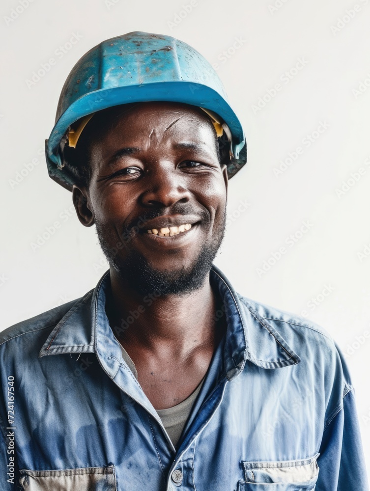 Photo a worker smiling with isolated background