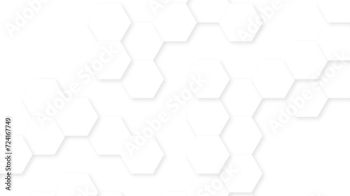 Abstract White Hexagonal Background. Luxury White Pattern. Vector Illustration. 