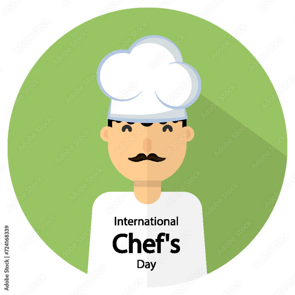 Chef icon for international chef day, vector art illustration. Chef icon for international chef day, vector art illustration.
