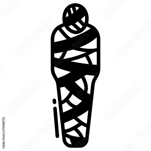 Mummy glyph and line vector illustration