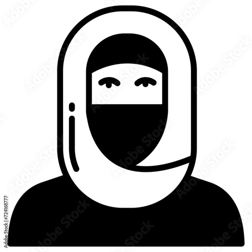 Burka glyph and line vector illustration
