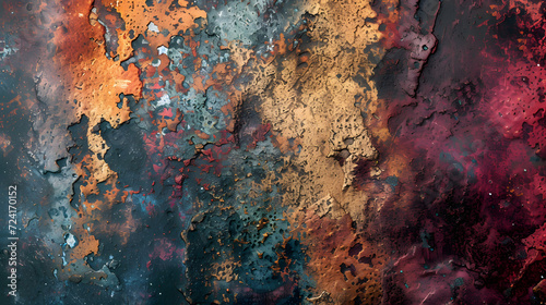 Close Up of Peeling Paint on Brick Wall