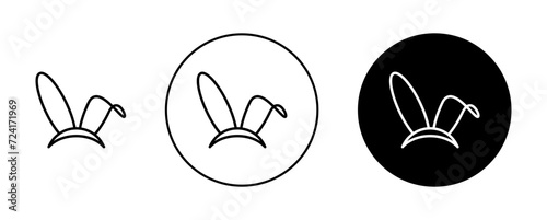 Rabbit Auditory Vector Icon Set. Lagomorph Ears Vector Symbol for UI design. photo