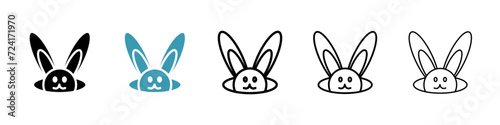 Rabbit Burrow Vector Icon Set. Bunny Hideaway Vector Symbol for UI design. © Gopal