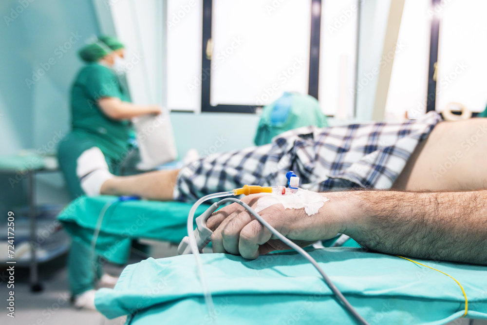 Iv Sleep Injection Surgery Prepared the patient for surgery, IV infusion cannula for intravenous ...
