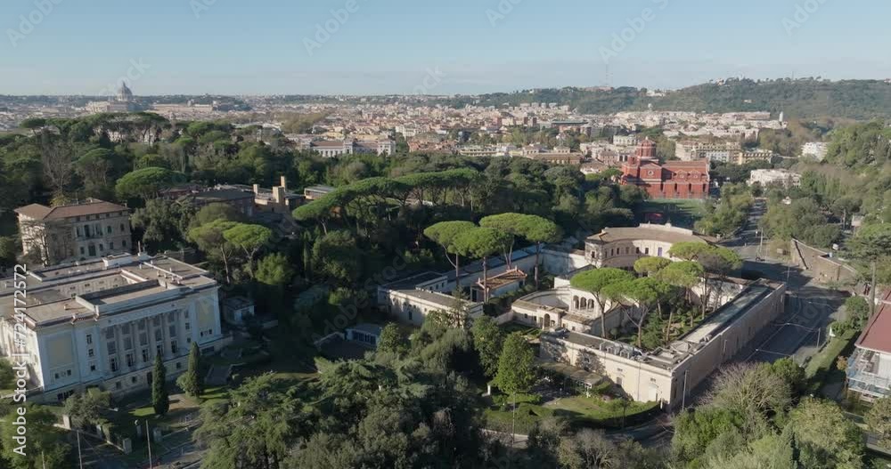 Above the Rooftops: Aerial Spectacle of Rome's Urban Charm, Historical Wonders, and Tourist-Favored Streetscapes. High quality 4k footage Above the Rooftops: Aerial Spectacle of Rome's Urban Charm, Historical Wonders, and Tourist-Favored Streetscapes. High quality 4k footage