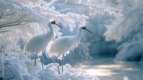 qiqihar zhaolong wetland, red-crowned cranes photo