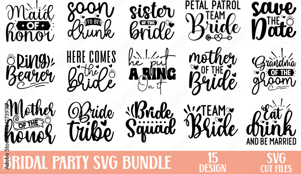 Bridal Party SVG Bundle Bridal Party SVG Bundle