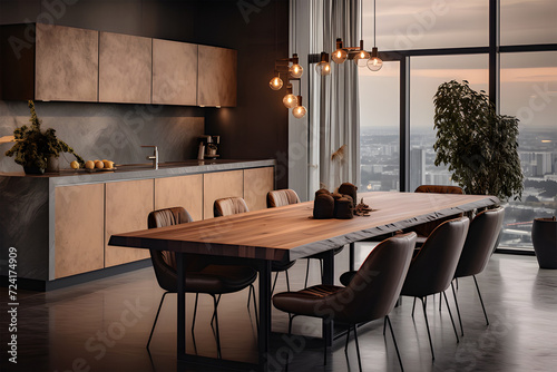 a high contemporary dining room ai generative