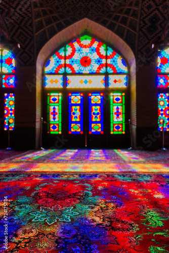 Nasir Al-Mulk Mosque in Shiraz, Iran, also known as Pink Mosque photo