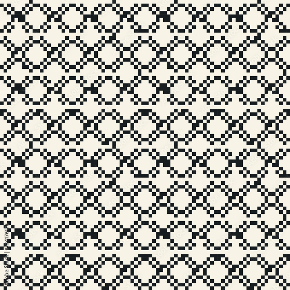 Monochrome Pixel Glitch Textured Geometric Pattern