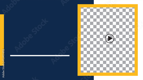 video frame transparent compatible with any platform for video conferencing and live streaming landscape dimension 16:9 with modern color and simple With a blue and yellow color concept