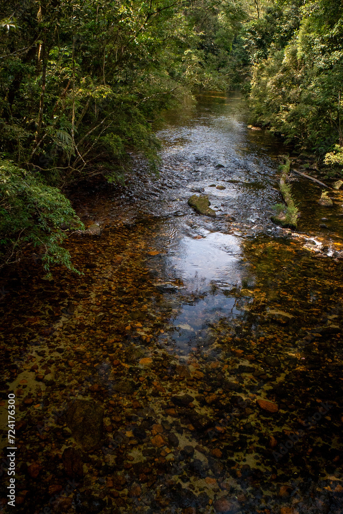 View from above of the beauty and nature of the Itatinga River, which has its sources in the region of the Parque das Neblinas View from above of the beauty and nature of the Itatinga River, which has its sources in the region of the Parque das Neblinas
