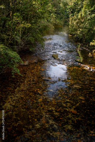 View from above of the beauty and nature of the Itatinga River  which has its sources in the region of the Parque das Neblinas