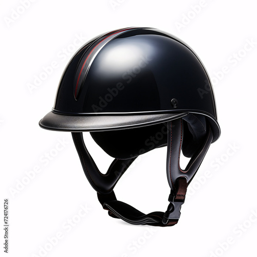 a black helmet with a strap