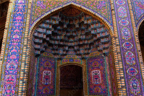 Nasir Al-Mulk Mosque in Shiraz  Iran  also known as Pink Mosque