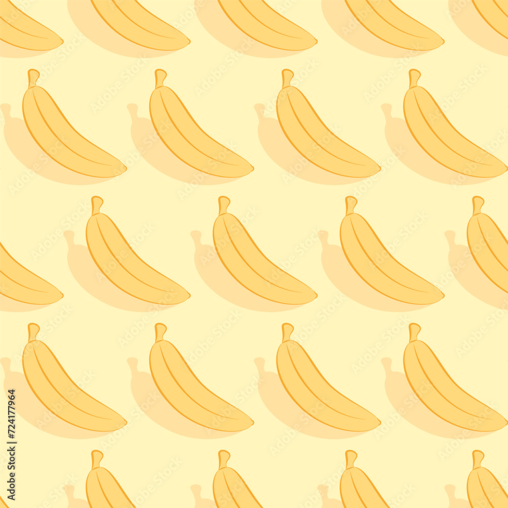 Seamless pattern of flat yellow bananas on a yellow background Seamless pattern of flat yellow bananas on a yellow background