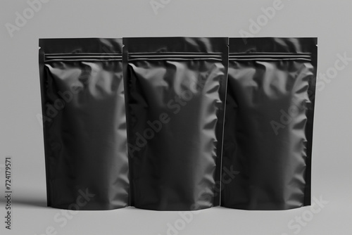 Pouch Package mockup, minimalistic space aesthetic, shapes, colors. 