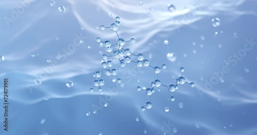 Seliciclib rotating molecular structure, 3d model of molecule, roscovitine, looped video photo