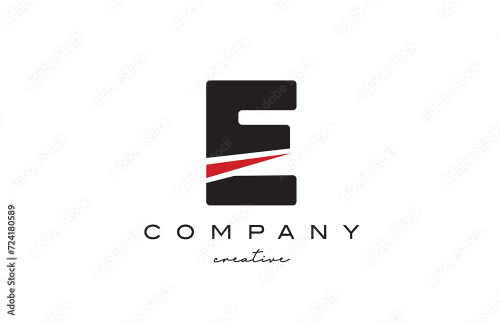 E arrow letter logo icon design vector illustration. Creative template for a business or company in black and red E arrow letter logo icon design vector illustration. Creative template for a business or company in black and red