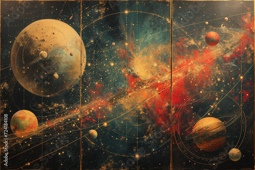 Background  image of celestial bodies in space.