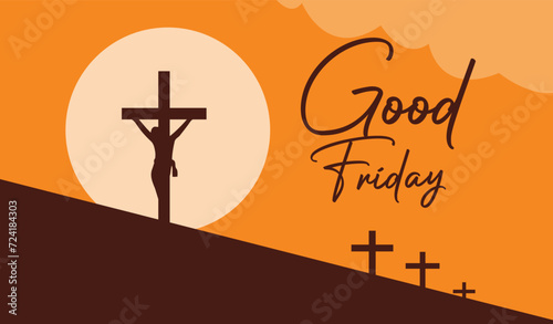 Vector Good Friday illustration  easter day background illustration or poster Design.