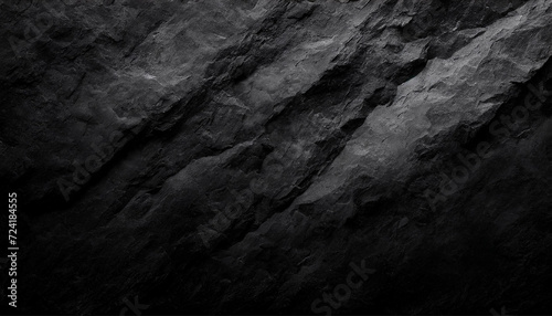 Black abstract background. gradient rock texture. Black stone background with copy space for design. 
