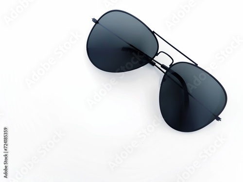 Dark black aviator sunglasses isolated on White 