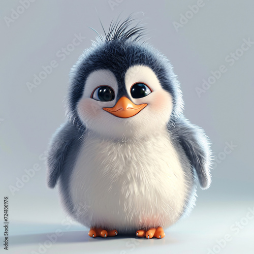 a cartoon penguin with a white background