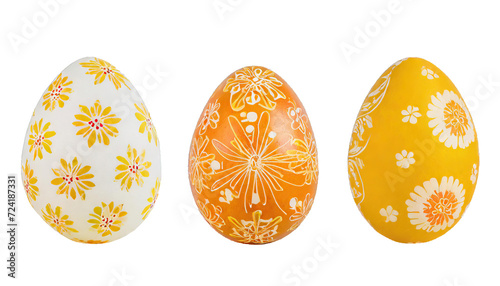 decorated easter eggs isolated