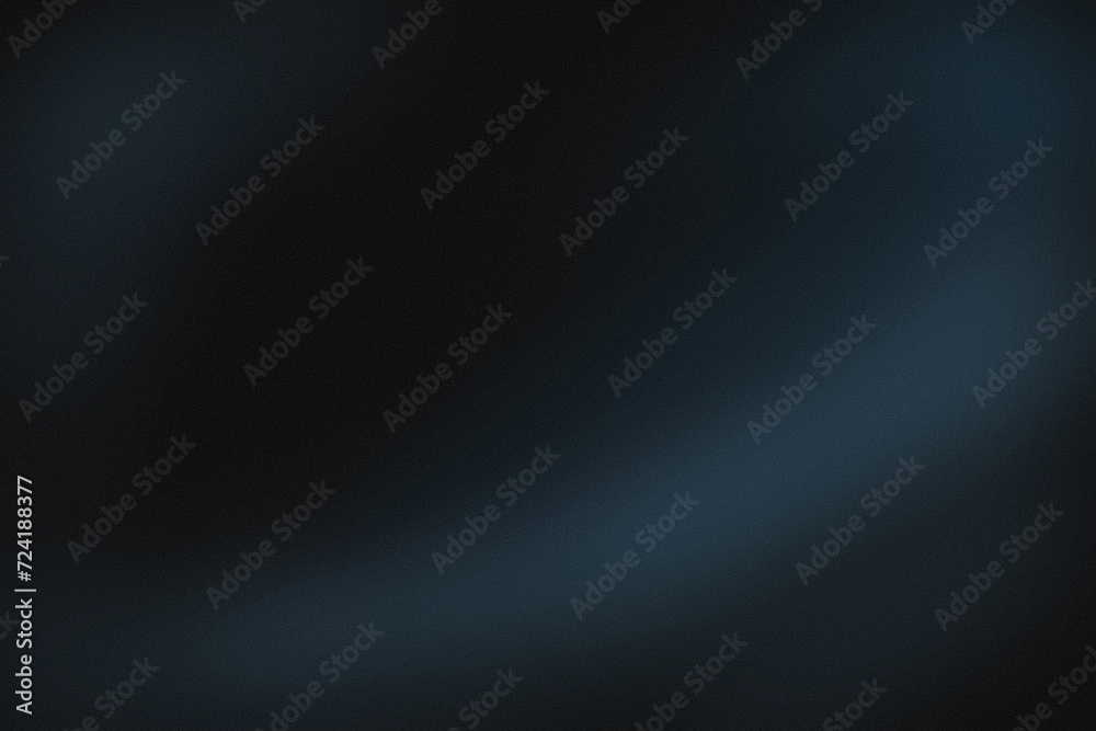 Dark blue black, spray texture color gradient shine bright light and glow rough abstract retro vibe background template, grainy noise grungy empty space wallpaper