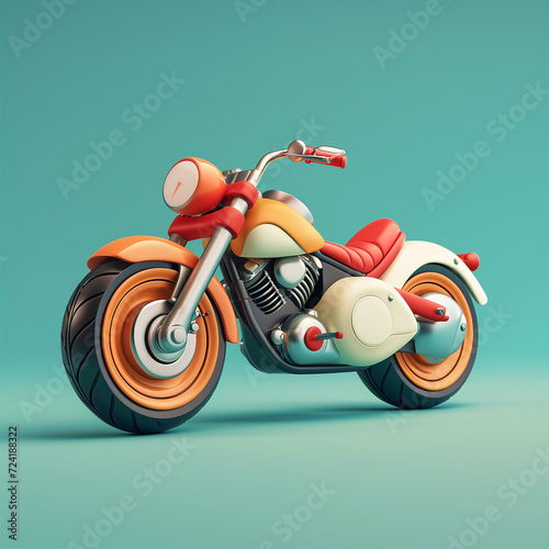 a toy motorcycle on a blue background photo